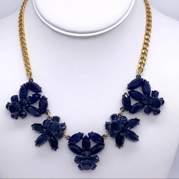 J. Crew Navy Blue Faceted Necklace NWT - Picture 1 of 4